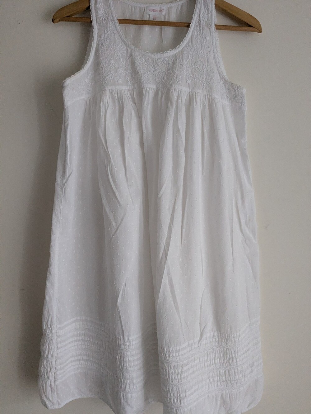 Shabby Chic Floral Embroider Babydoll Cottage Bohemian Cotton Peasant Nightgown